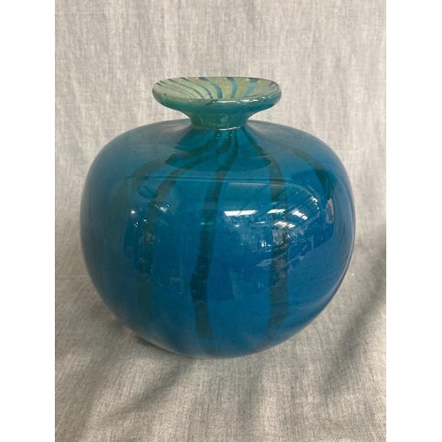 334 - Mdina glass Ming globe vase signed by Eric Dobson 1976 (2.1kg)