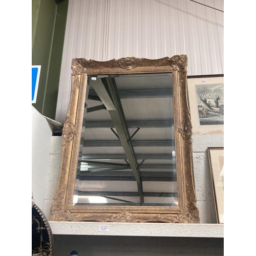 345 - Gilt framed bevel edged mirror 66x93cm