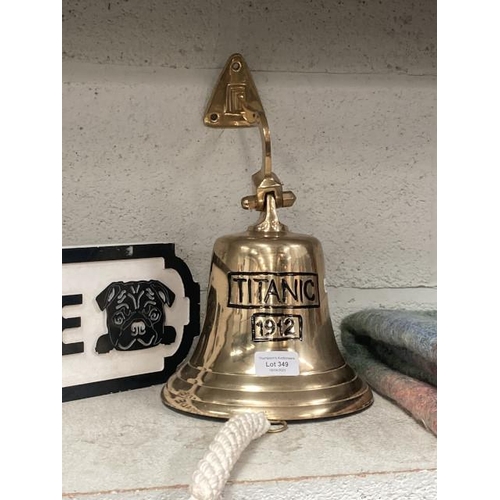 349 - Reproduction Titanic 1912 brass bell