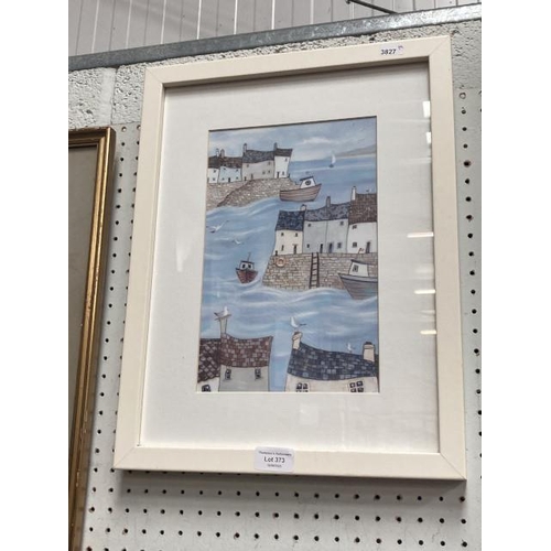 373 - Framed seaside print Village Harbour II