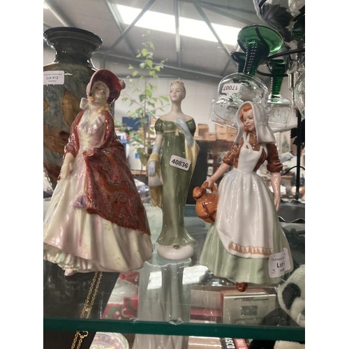 411 - 3 Royal Doulton figurines 