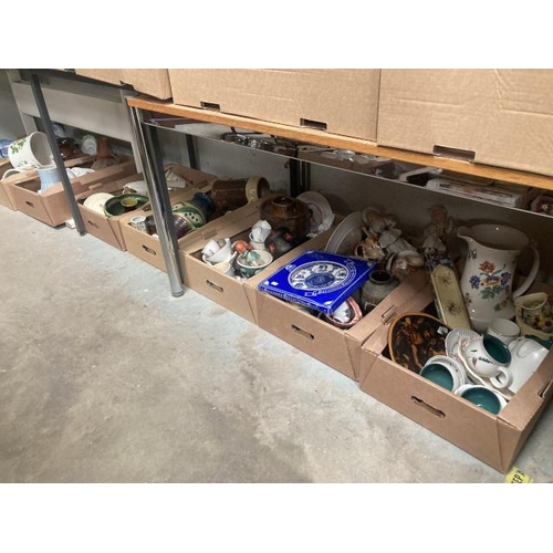 448 - 8 boxes of ceramics inc. Denby, Spode, Royal Albert, Adams, Noritake, Portmeirion etc. (some pieces ... 