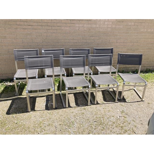 511 - 8 stacking garden chairs in grey