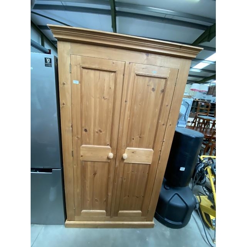 65 - Pine 2 door wardrobe 187H 103W 60D