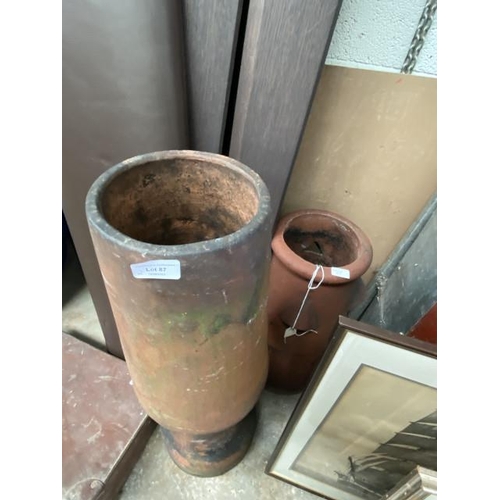 87 - 2 Victorian chimney pots