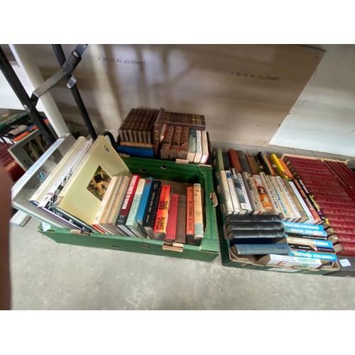 493 - 11 good boxes of books including Dennis Wheatley, collection of James Herriot, International Univers... 