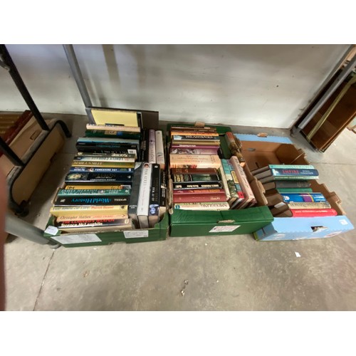 493 - 11 good boxes of books including Dennis Wheatley, collection of James Herriot, International Univers... 