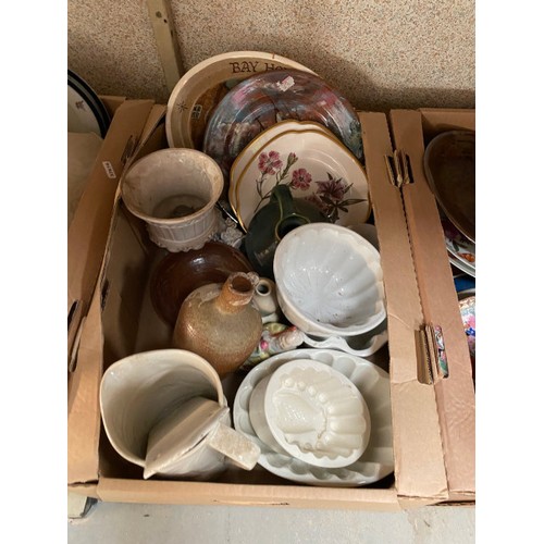 465 - 8 good boxes of collectables including blue and white table ware, studio pottery, Oriental wares, je... 