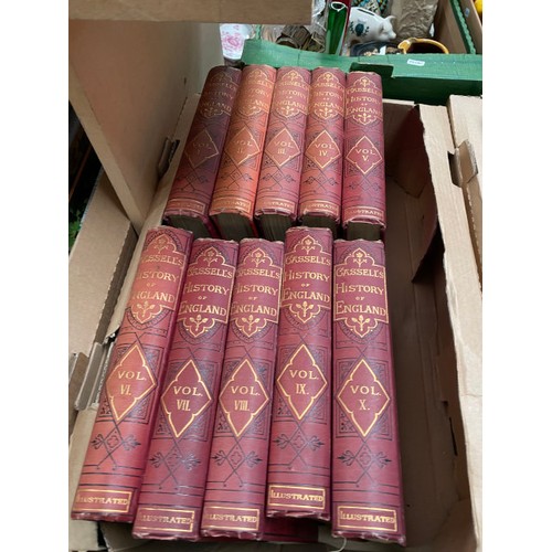 400 - 5 boxes books inc. Cassell's History of England vol. I-X, 2 Mrs Beeton's 