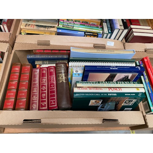 370 - 8 boxes books inc. 18 William J Locke, 6 James Herriot, 11 Alistair Maclean, 11 P.G. Woodhouse etc.