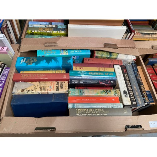 370 - 8 boxes books inc. 18 William J Locke, 6 James Herriot, 11 Alistair Maclean, 11 P.G. Woodhouse etc.