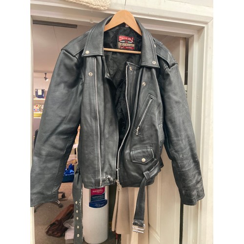 478 - Assorted leather bikers jackets etc (in various sizes)