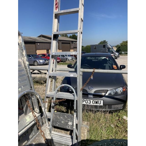 502 - Aluminium step ladders 230H and a pair of folding steps 105H