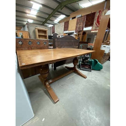 66 - Oak refectory table 78H 168W 90D