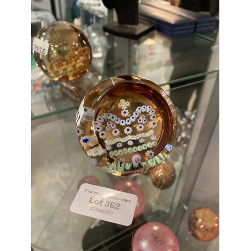 362 - Caithness gold crown 'Golden Jubilee' glass paperweight 143/500