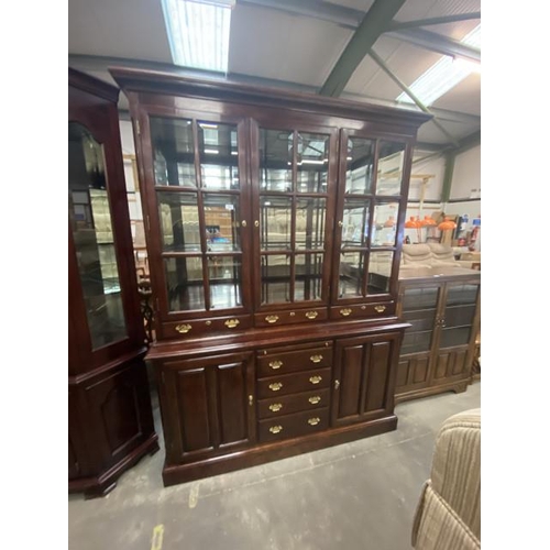 57 - Pennsylvania Classics Inc. cherrywood display cabinet with 2 keys 211H 160W 49D (we are unable to de... 