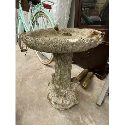 103 - Stone effect garden birdbath 54H 39cm diameter