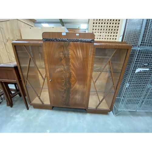 114 - Edwardian mahogany display sideboard 117H 138W 38D