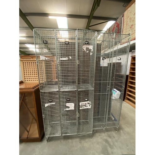 115 - Wirework triple locker unit 200H 91W 31D and a matching double locker unit 200H 60W 31D