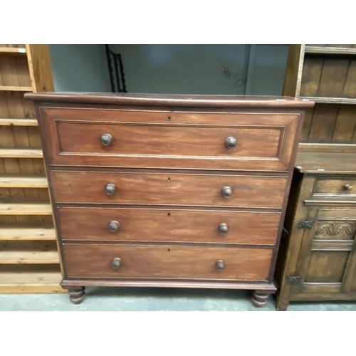 117 - Victorian mahogany chest of drawers 124H 127W 57D