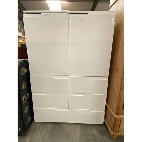 125 - 2 White gloss Szynaka Meble cupboards 146H 35W 50D