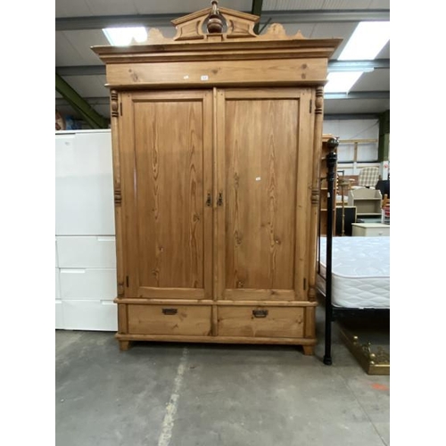 126 - Pine 2 door Armoire 208H 137W 64D