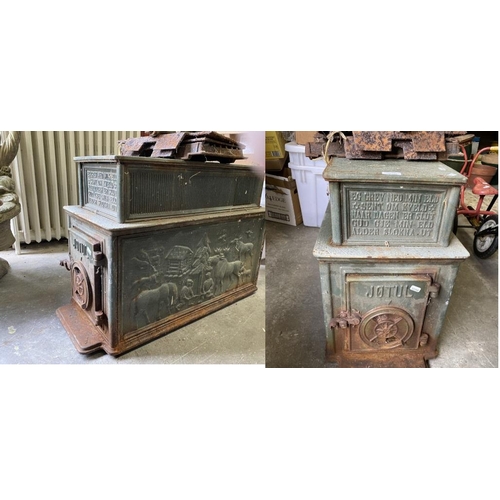 170 - Jotul, Norwegian cast log burner (will require restoration - sold as seen)55CM 36CM 80CM