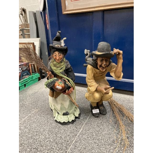 197 - 2 resin witch figurines 43 & 46H