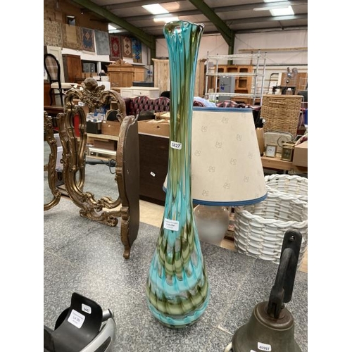 204 - Tall art glass vase 64H