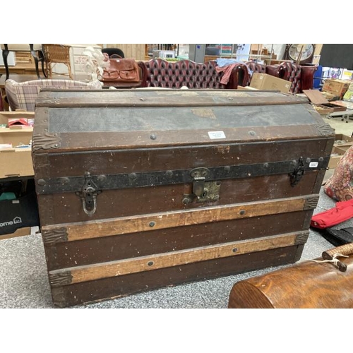 213 - Victorian dome topped travelling trunk 71W 49H 42D