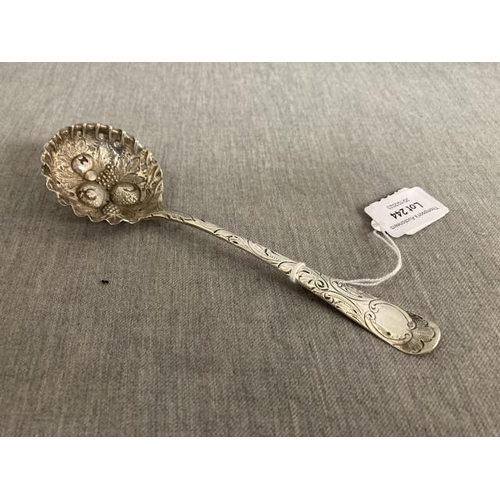 244 - Georgian James Tookey silver sifting spoon 36g