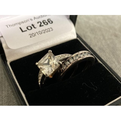 266 - Two 925 silver rings (sizes N & P1/2)