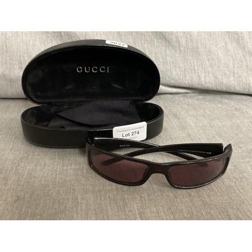 274 - Cased pair of Gucci sunglasses (GG 2516/S 9C7)