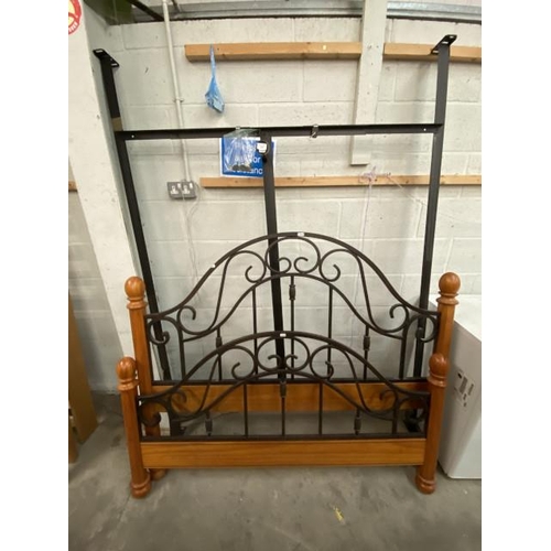 3 - King size metal/pine bed frame - no lats