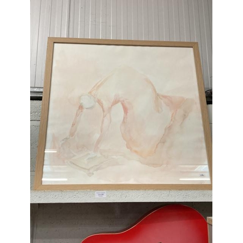 300 - Framed pencil signed Aimee Browning watercolour study 79cm square