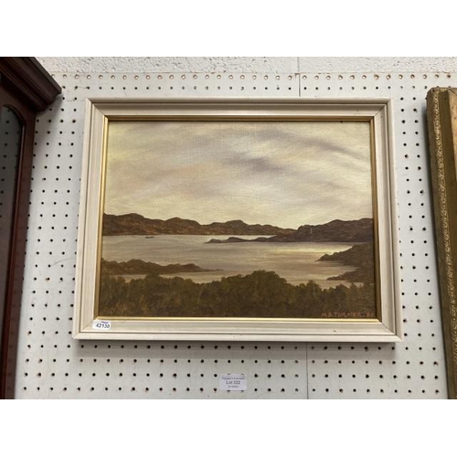 322 - Framed original oil painting on board signed M. B. Turner (British School, 20th Century) landscape '... 