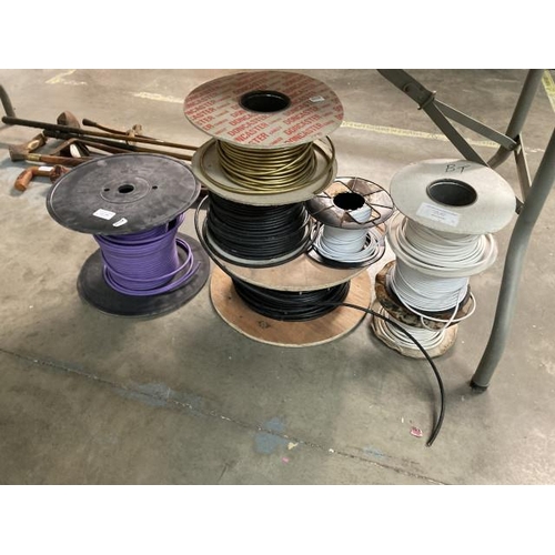 348 - 8 reels of telephone/ alarm/ electrical cable