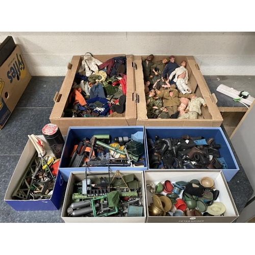 384 - Good collection of vintage Action Man dolls, boots, clothing and accessories - please see additional... 