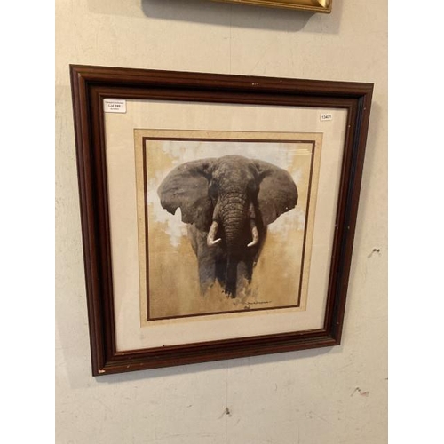 398 - Framed David Shepherd print of a African Elephant 58x60cm