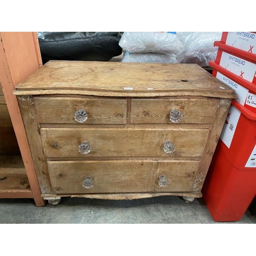 419 - Victorian pine chest 80H 97W 55D (as found)