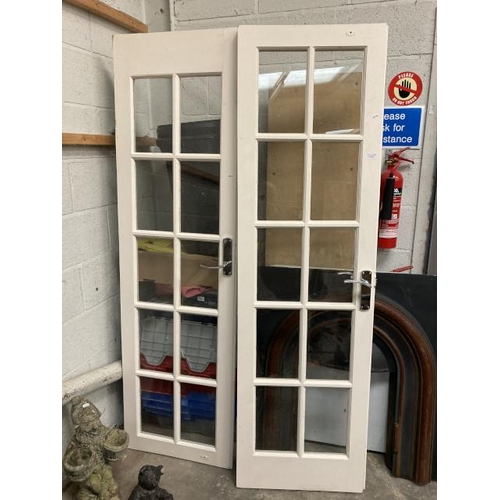 424 - Pair of double glazed interior doors (each door 196H 58W 4.5D)