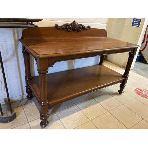 425 - Victorian mahogany console table 102H 137W 60D