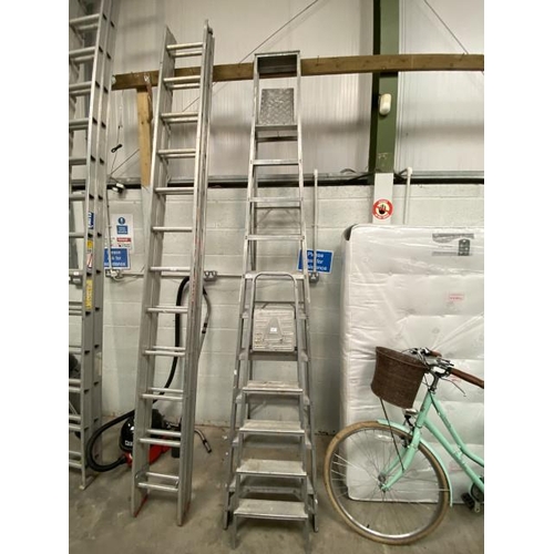 43 - BLMA industrial step ladders and a smaller pair of step ladders