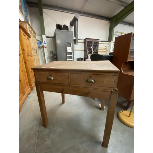 56 - Rustic pine clerks desk 90H 83W 60D