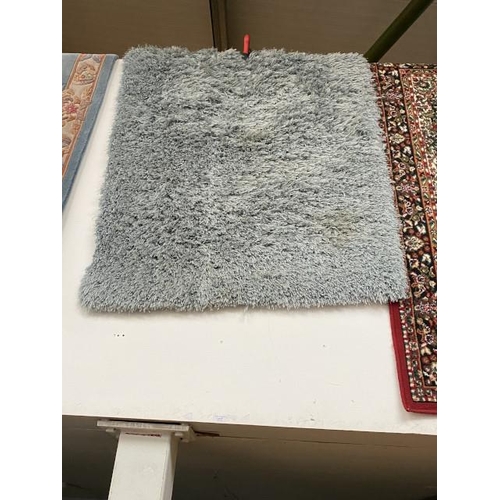 57 - Next duck egg blue shag pile rug 105 x 170cm