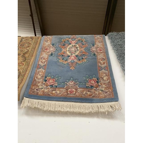 59 - Blue ground Chinese style rug 92 x 165cm