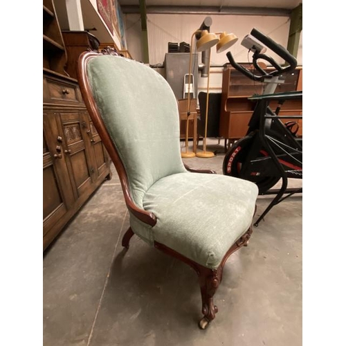 87 - Victorian mahogany framed ladies chair 56W