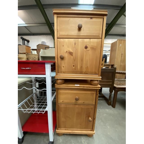 93 - Pair of pine bedside cabinets 60H 42W 40D