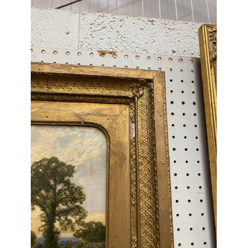 319 - Gilt framed signed J. Clayton Adams 1869 oil painting on board 41x47cm (Signed to bottom right, fram... 