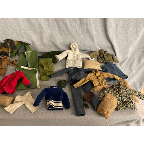 384 - Good collection of vintage Action Man dolls, boots, clothing and accessories - please see additional... 